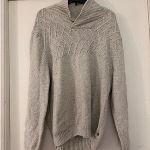 Chaps Light Beige Knit Shawl-Collar Sweater